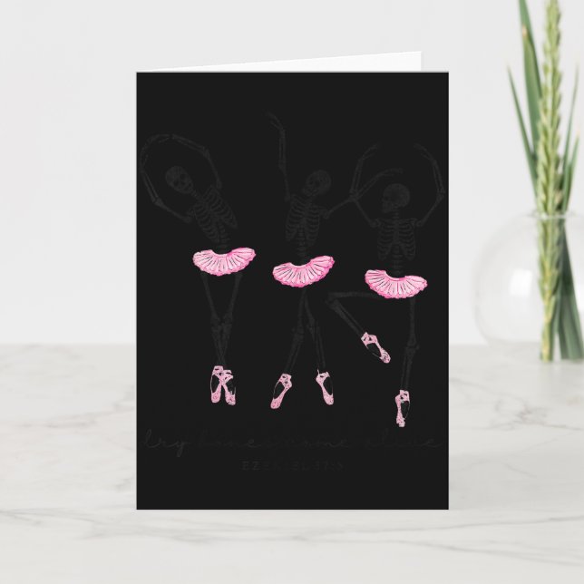 Halloween Dancing Skeleton Dry Bones Come Alive Ch Card (Front)