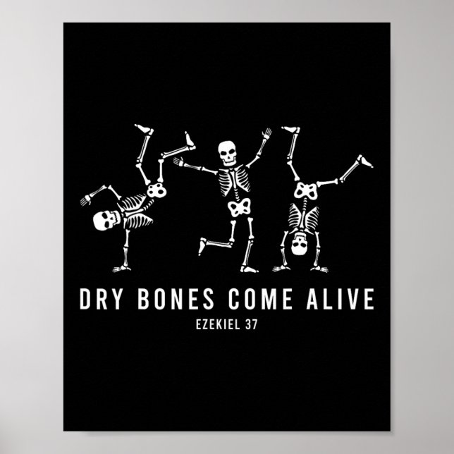 Halloween Dancing Skeleton Dry Bones Come Alive Ch Poster (Front)