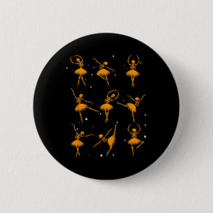 Halloween Dancing Skeleton Llerina Llet Women Girl 6 Cm Round Badge
