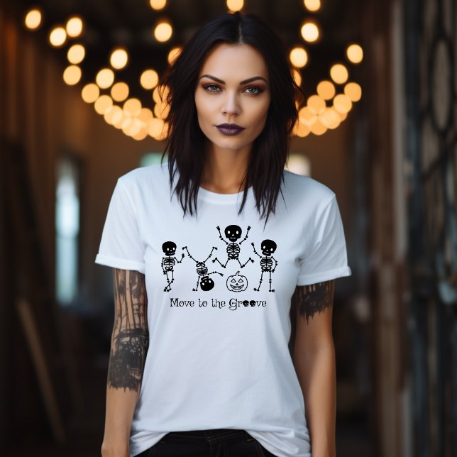 Halloween Dancing Skeleton Move To The Groove Funn T-Shirt (Creator Uploaded)