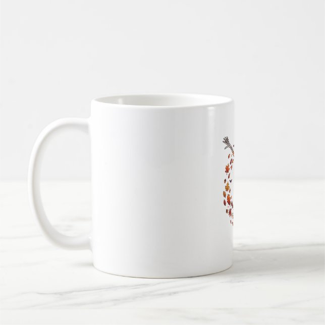 Halloween Dancing Skeleton Pumpkin Head Autumn Lea Coffee Mug (Left)
