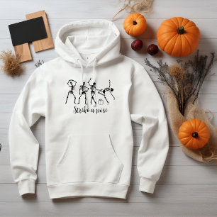 Halloween Dancing Skeleton Strike A Pose Funny Hoodie
