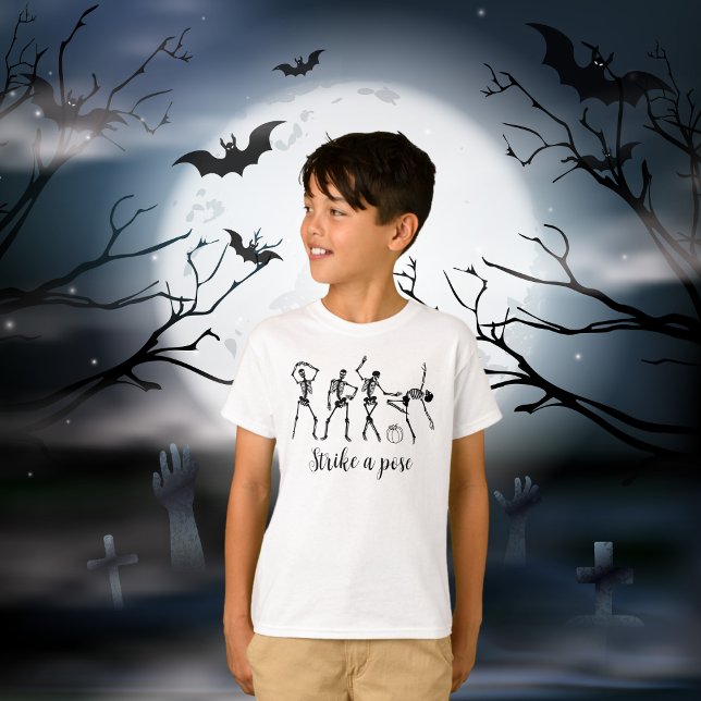 Halloween Dancing Skeleton Strike A Pose Funny T-Shirt (Creator Uploaded)