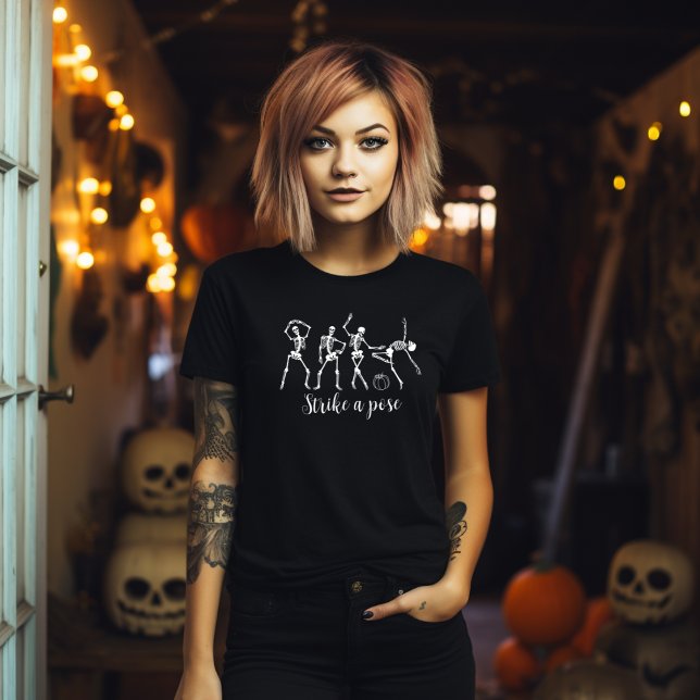 Halloween Dancing Skeleton Strike A Pose Funny T-Shirt (Creator Uploaded)