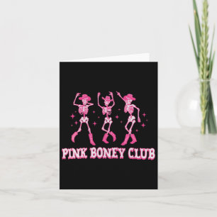 Halloween Dancing Skeleton Trio Cowboy Pink Boney Card