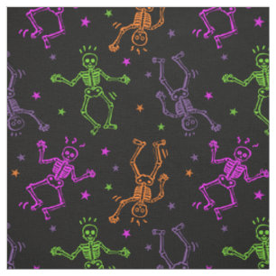Halloween Dancing Skeletons Fabric