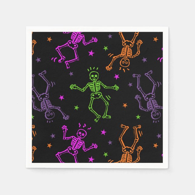 Halloween Dancing Skeletons Napkin (Front)