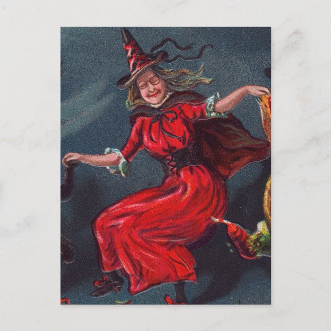 Halloween Dancing Witch Postcard (Front)