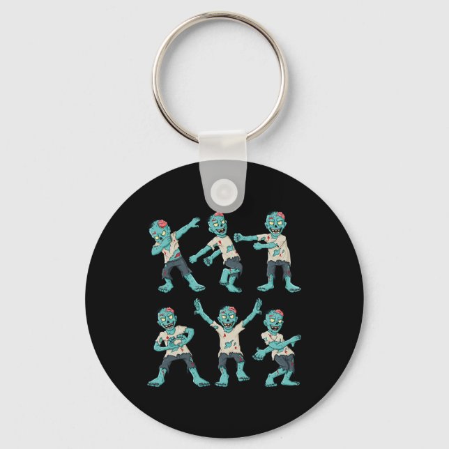 Halloween Dancing Zombies Dance Challenge Boys Gir Key Ring (Front)