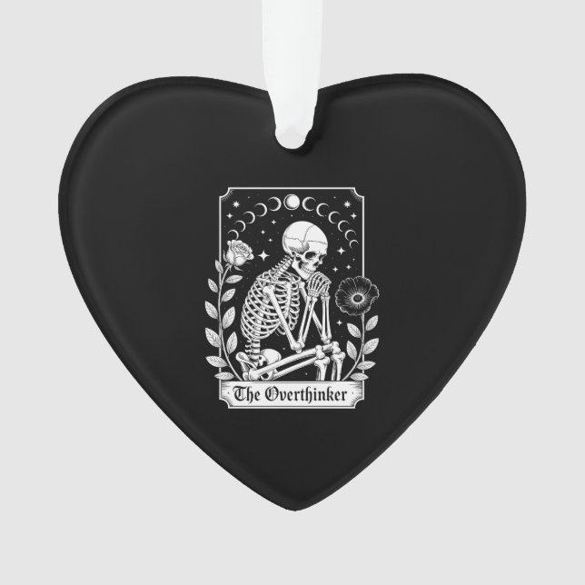 Halloween Dark Gothic Skeleton Overthinker Ornament (Front)