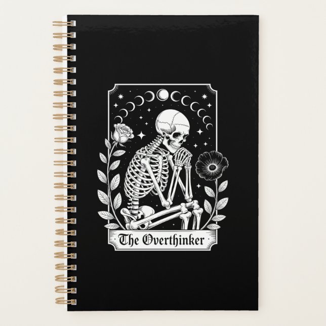 Halloween Dark Gothic Skeleton Overthinker Planner (Front)
