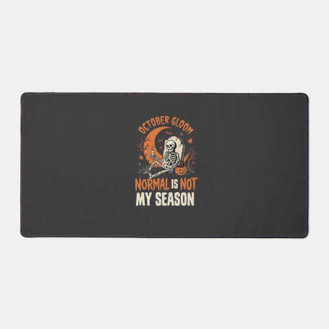 Halloween Dark Humour Skeleton Mood Desk Mat (Front)