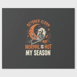 Halloween Dark Humour Skeleton Mood Wrapping Paper