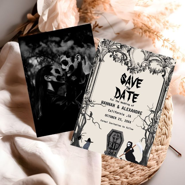 Halloween Dark Moody Gothic Wedding  Save The Date (Creator Uploaded)