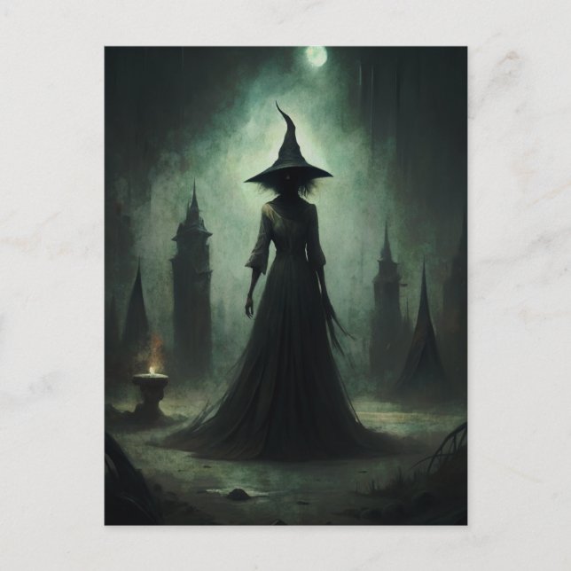 Halloween Dark Witch Postcard (Front)