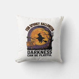 Halloween Darkness Shirt Vintage Witch Moon Design Cushion