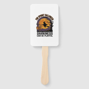 Halloween Darkness Shirt Vintage Witch Moon Design Hand Fan