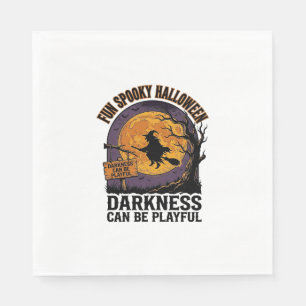 Halloween Darkness Shirt Vintage Witch Moon Design Napkin