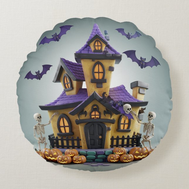 Halloween Day Round Pillow Cushion(6) (Front)