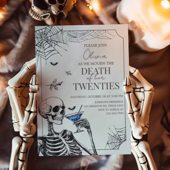 Halloween Death to my Twenties Birthday  Invitation (Death of my Twenties Birthday Party Invitation )
