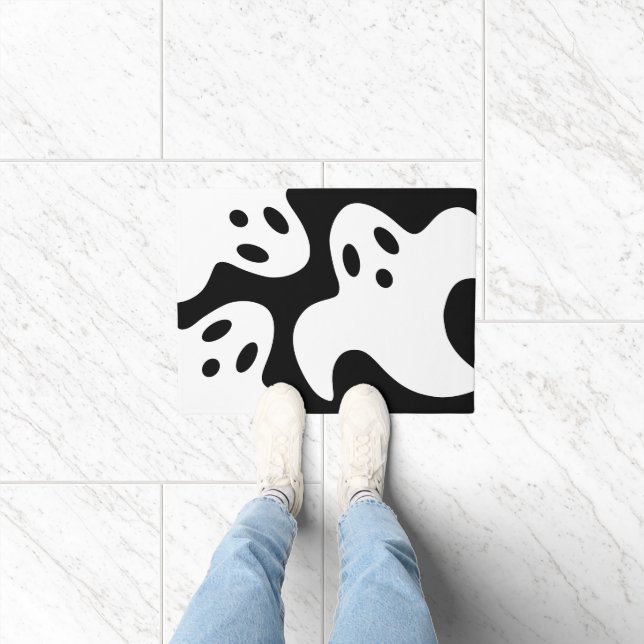 Halloween Decor Black and White Doormat (Indoor)