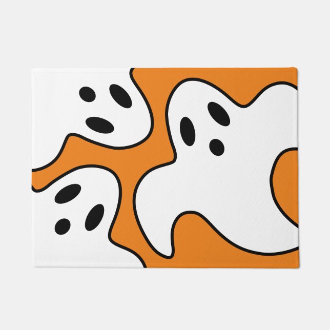 Halloween Decor Orange Black Doormat (Front)