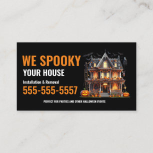 Halloween Decoration installation Business cards