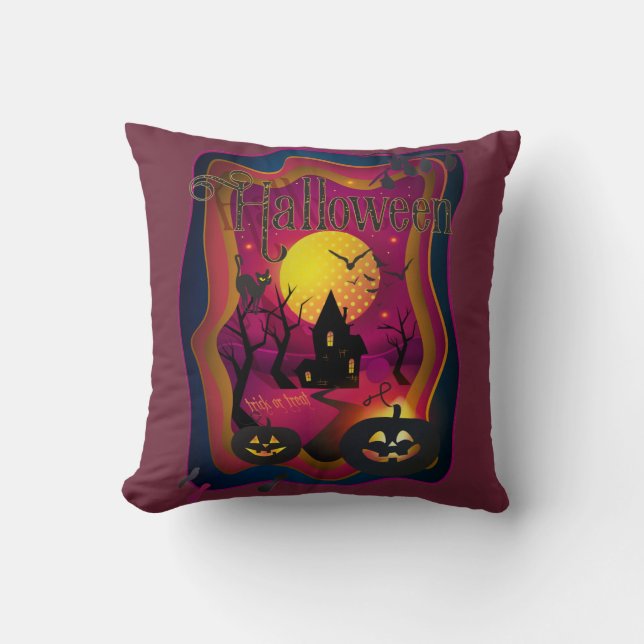 Halloween Decoration Treat or Trick Monster Cushion (Front)