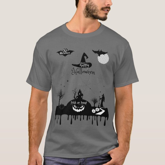 Halloween Decoration Treat or Trick Monster T-Shirt (Front)
