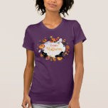 Halloween Decoration Treat or Trick Monster T-Shirt<br><div class="desc">Halloween. Halloween Party Decoration. Treat or Trick Characters 31 October Lettering,  Halloween Magic Night Forest,  Pumpkin Face,  Halloween Magic Witch Woman,  Spider Web,  Scary,  Monster,  Black Cat,  Bat. Illustration Hand Drawn Cartoon Paper Art,  Cut paper Handmade style. T-Shirt</div>