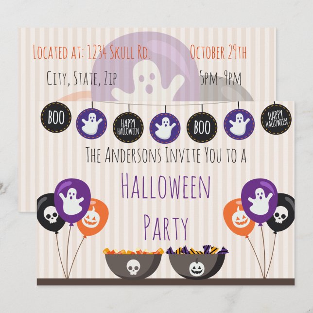 Halloween Decorations Invitation (Front/Back)