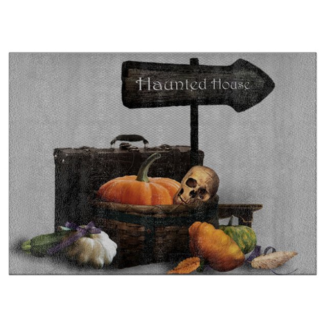 Halloween Decorative Glass Cutting Board (Front)