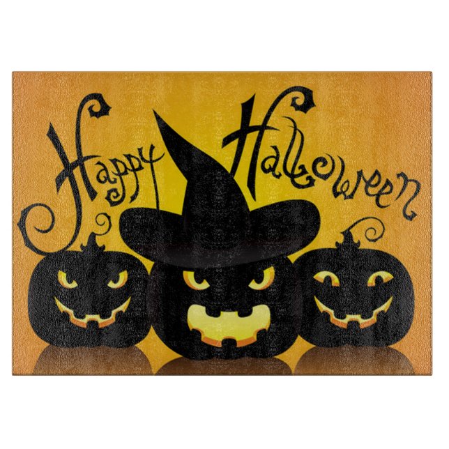 Halloween Decorative Glass Cutting Board/Pumpkins Board (Front)