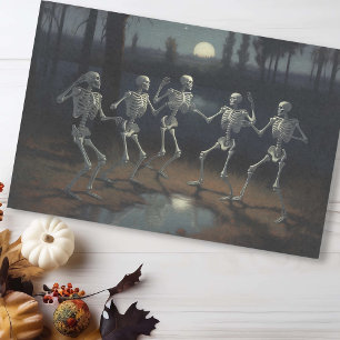 Halloween Decoupage Dancing Skeletons  Tissue Paper