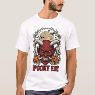 Halloween Demon Shirt with Vintage Engraving Pumpk