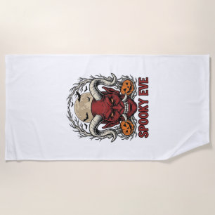 Halloween Demon Shirt with Vintage Engraving Pumpk Beach Towel