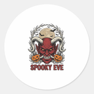 Halloween Demon Shirt with Vintage Engraving Pumpk Classic Round Sticker