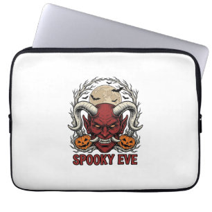 Halloween Demon Shirt with Vintage Engraving Pumpk Laptop Sleeve