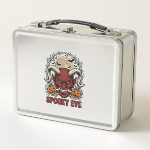 Halloween Demon Shirt with Vintage Engraving Pumpk Metal Lunch Box