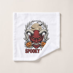 Halloween Demon Shirt with Vintage Engraving Pumpk Wash Cloth