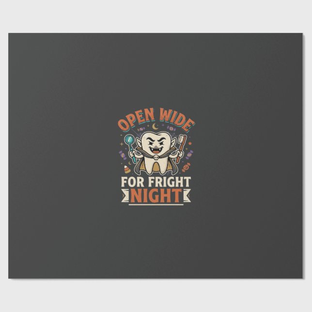 Halloween Dentist Fright Night Wrapping Paper (Flat)