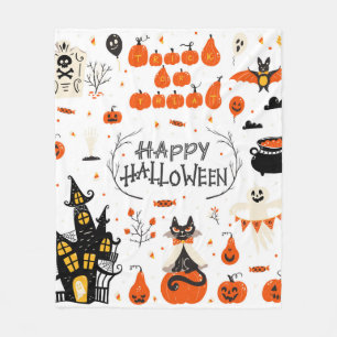 Halloween design elements. Halloween cliparts with Fleece Blanket
