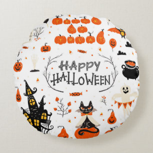 Halloween design elements. Halloween cliparts with Round Cushion