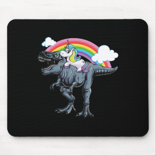 Halloween Design For Kids Unicorn Riding Dinosaur  Mouse Pad