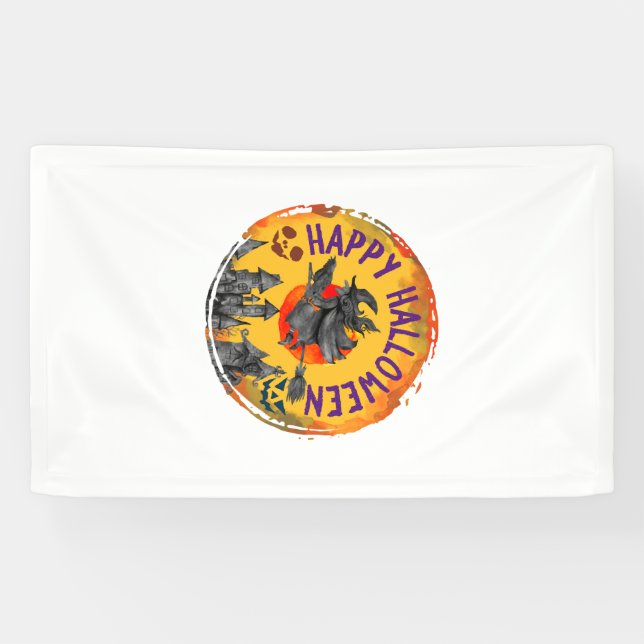 Halloween Design Happy Halloween Witch Banner (Horizontal)