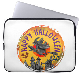 Halloween Design Happy Halloween Witch Laptop Sleeve