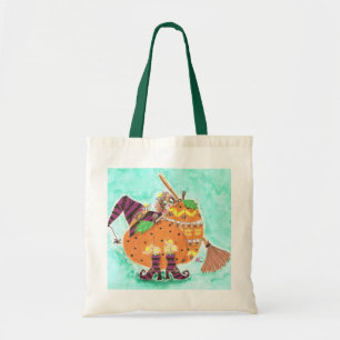 Halloween design w/ green background budget tote