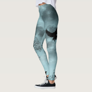 Halloween design with raven leggings