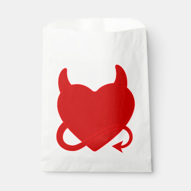 halloween devil satan red heart  favour bags (Front)