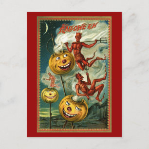 Halloween Devils & JOLs Postcard